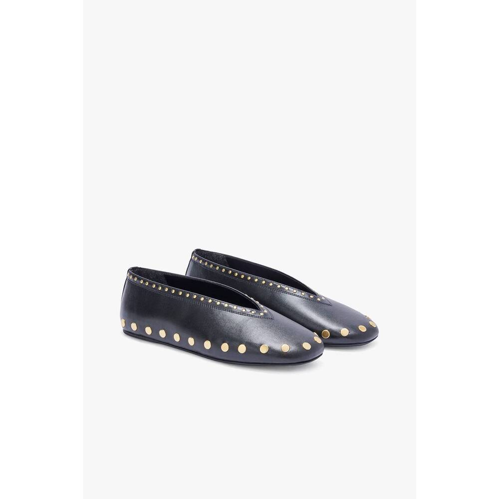 NEW GANNI women's jenny ballerina shoes in black